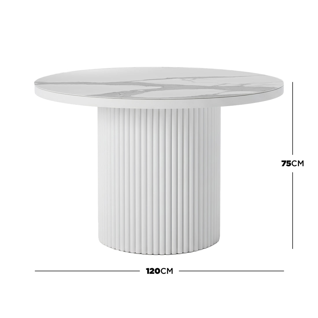 Evone Aluminium & Sintered Stone Outdoor Table in White