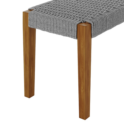 Fentan 4 Seater Solid Timber Outdoor Bench - Light Grey, showcasing its robust acacia wood build and spacious design suitable for outdoor gatherings, with a smooth finish and durable construction.