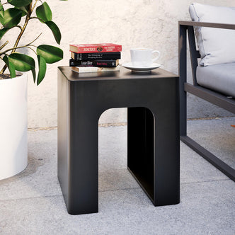 Hampton Concrete Outdoor Side Table - Lifestyle