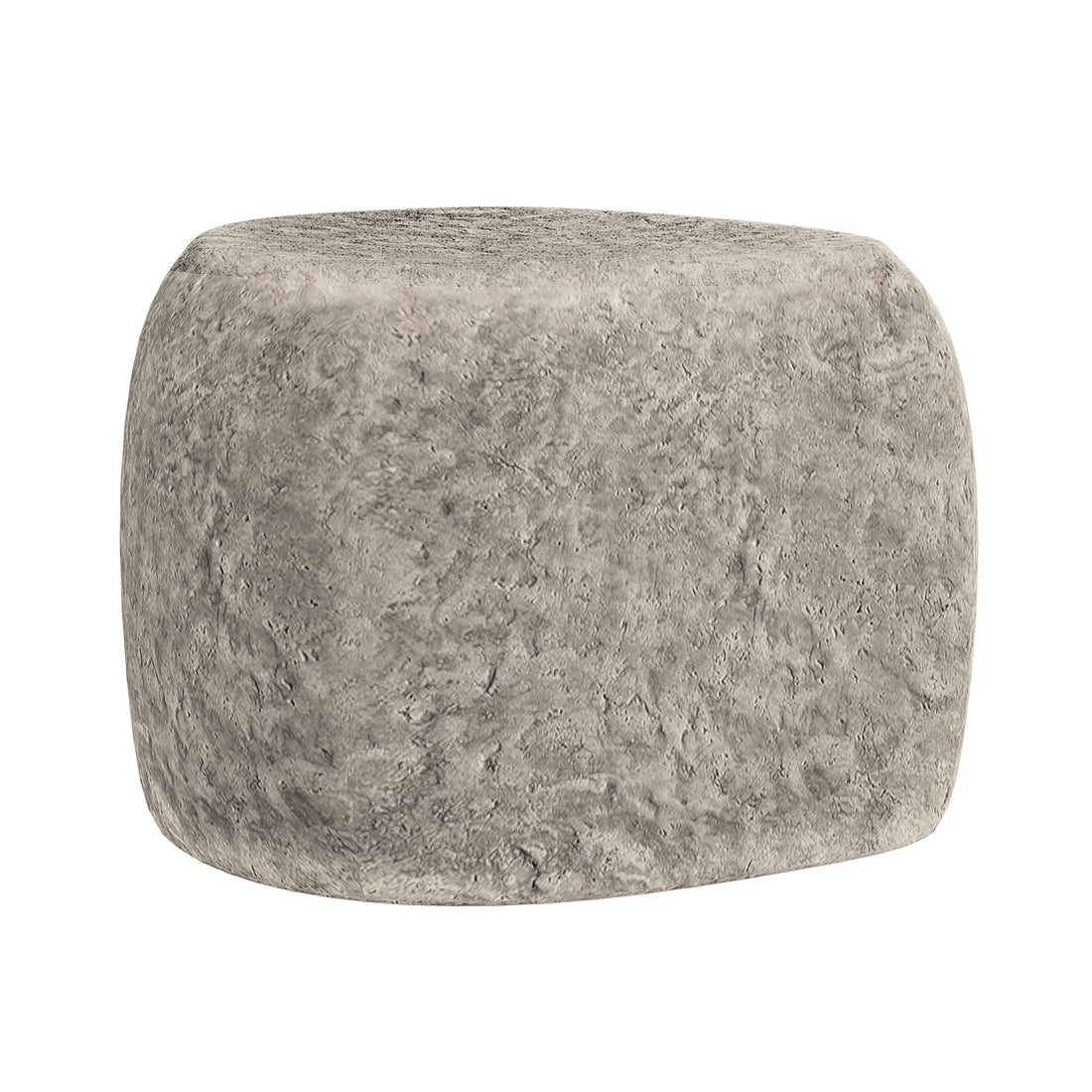 Hollie Indoor/Outdoor Round Concrete Side Table, featuring a stone-like texture and organic round shape, suitable for modern farmhouse decor. Perfect for both indoor and outdoor settings.