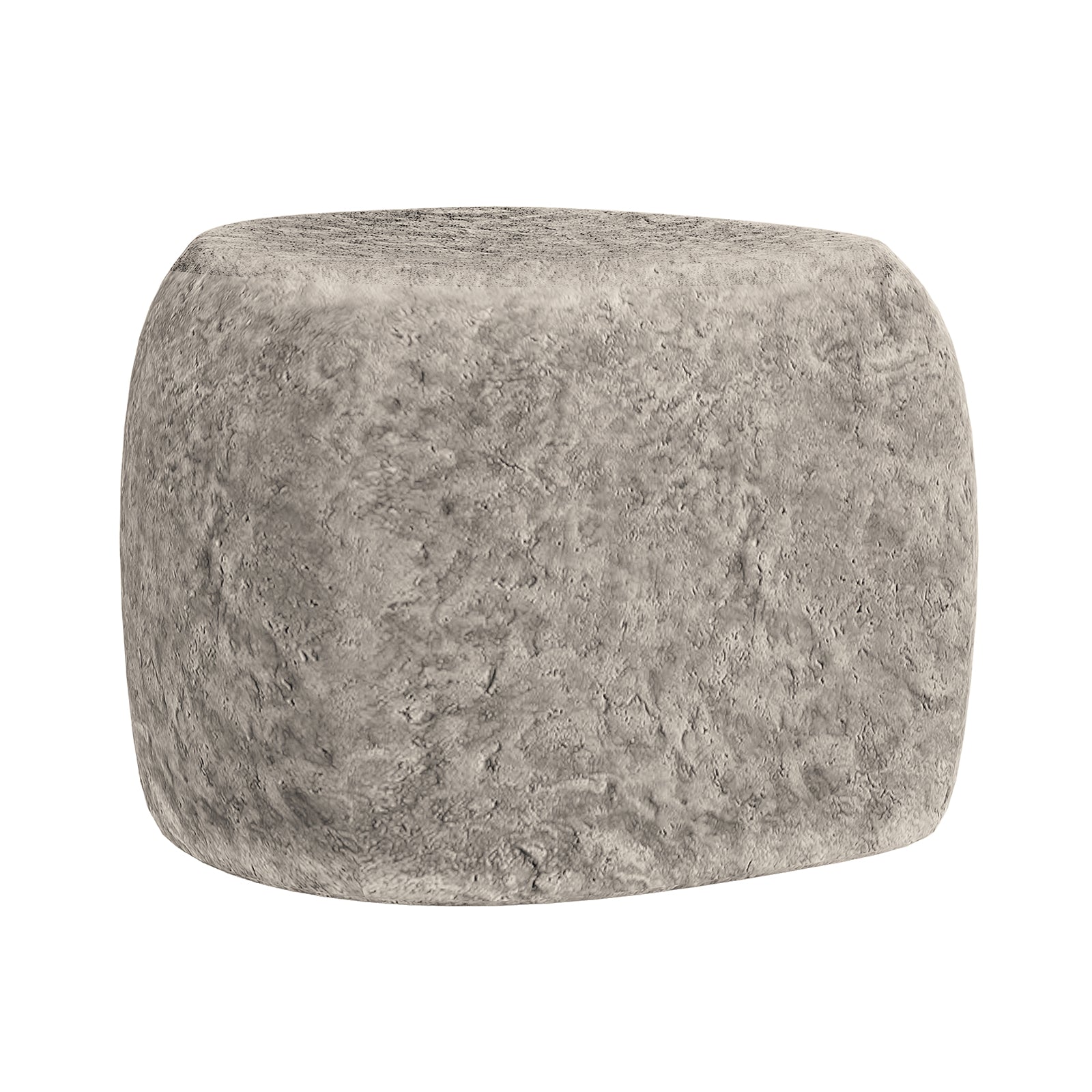 Hollie Indoor/Outdoor Round Concrete Side Table, featuring a stone-like texture and organic round shape, suitable for modern farmhouse decor. Perfect for both indoor and outdoor settings.