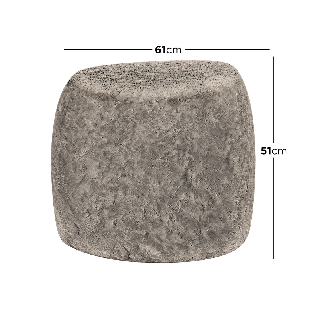 Close-up of Hollie Indoor/Outdoor Round Concrete Side Table, showcasing its smooth, cylindrical stone-like texture and solid build, perfect for versatile placement in modern farmhouse or contemporary settings.