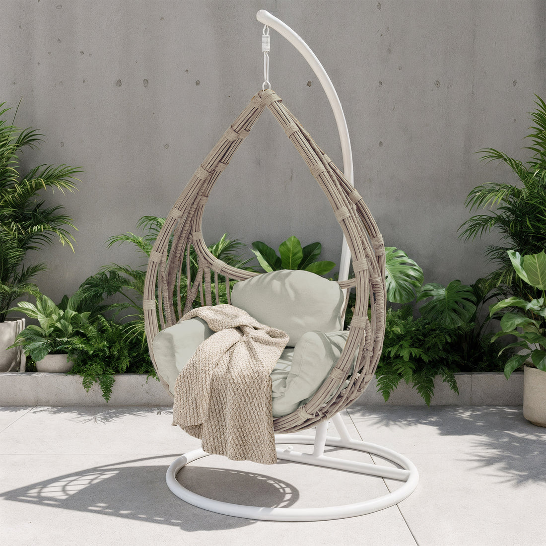 Hookipa Outdoor Rattan Egg Chair with Cushion in Sage