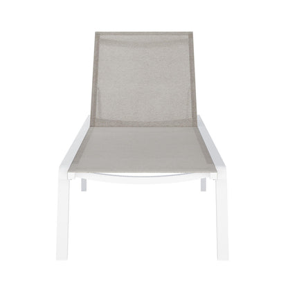 Jabari Textilene Outdoor Sunbed - Light Grey - Lifestyle