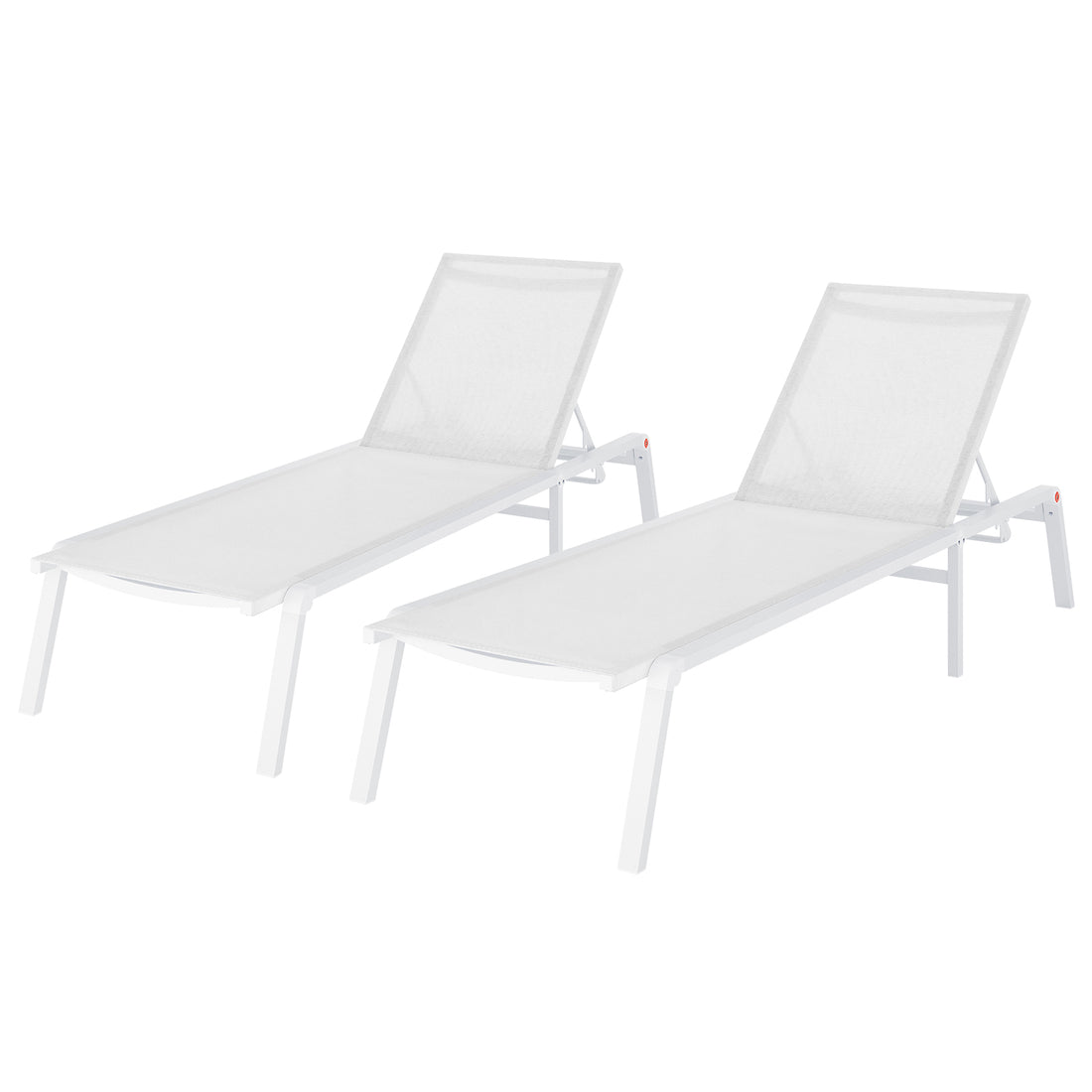 Jabari Textilene Aluminium Sunbed Set of 2 in Cream White, featuring sleek design with adjustable backs and durable aluminium frames, perfect for outdoor relaxation and style.