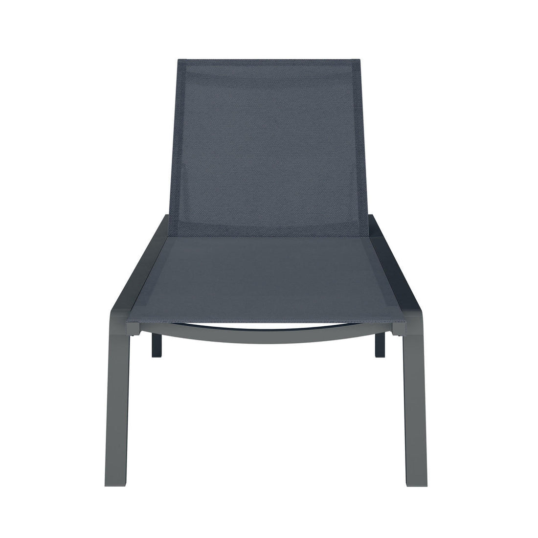 Jabari Outdoor Sun Loungers with Cushions Set of 2 in Black feature a modern, slim metal frame with mesh-style fabric, slightly inclined backrests, and removable cushions, embodying minimalist, contemporary outdoor elegance.