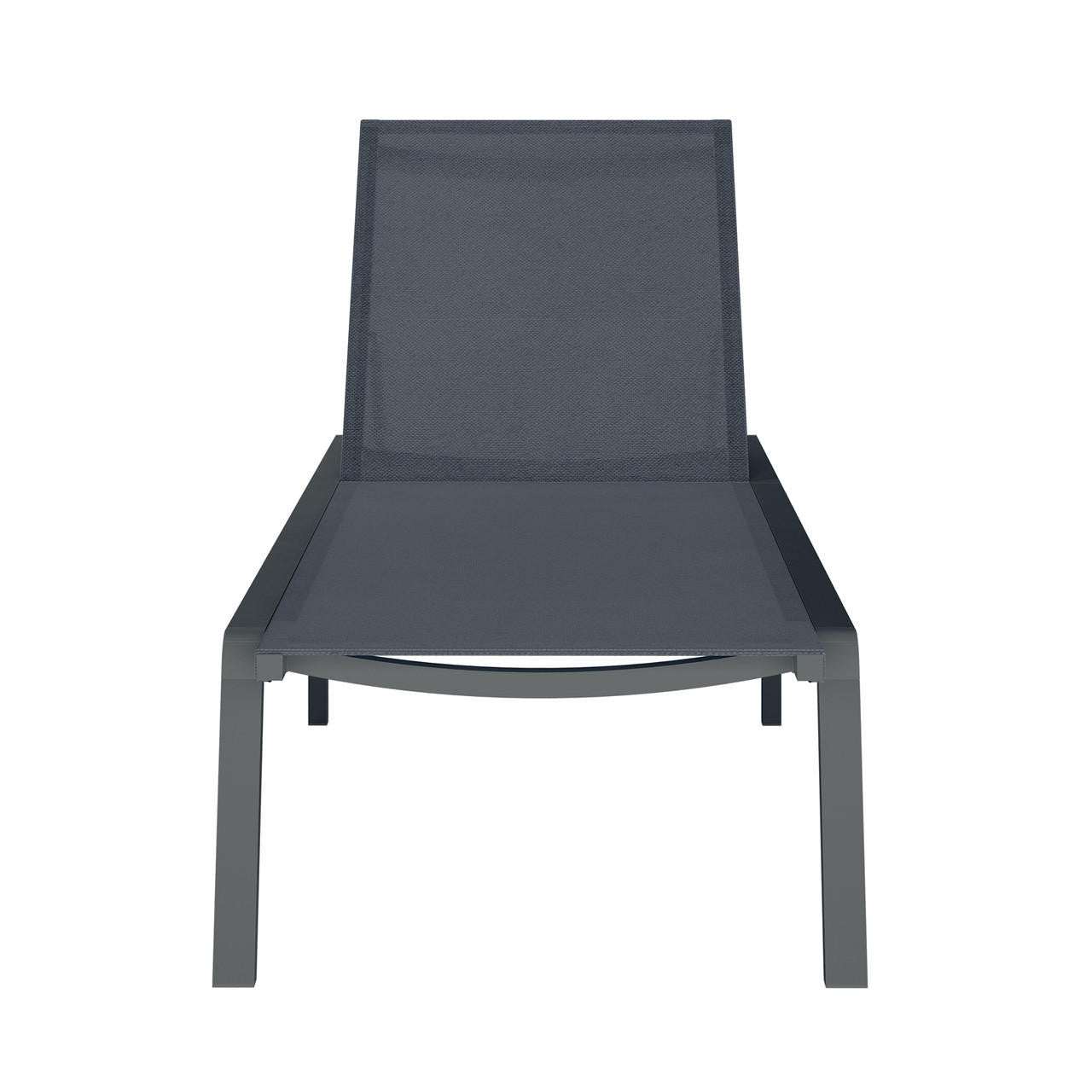 Jabari Outdoor Sun Loungers with Cushions Set of 2 in Black feature a modern, slim metal frame with mesh-style fabric, slightly inclined backrests, and removable cushions, embodying minimalist, contemporary outdoor elegance.