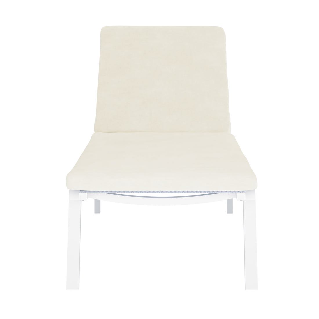 Jabari Outdoor Sunbed with Cushion Cream White Set of 2 features sleek, white chairs with plush cushions, highlighting their modern design and durability, perfect for enhancing outdoor relaxation and style.