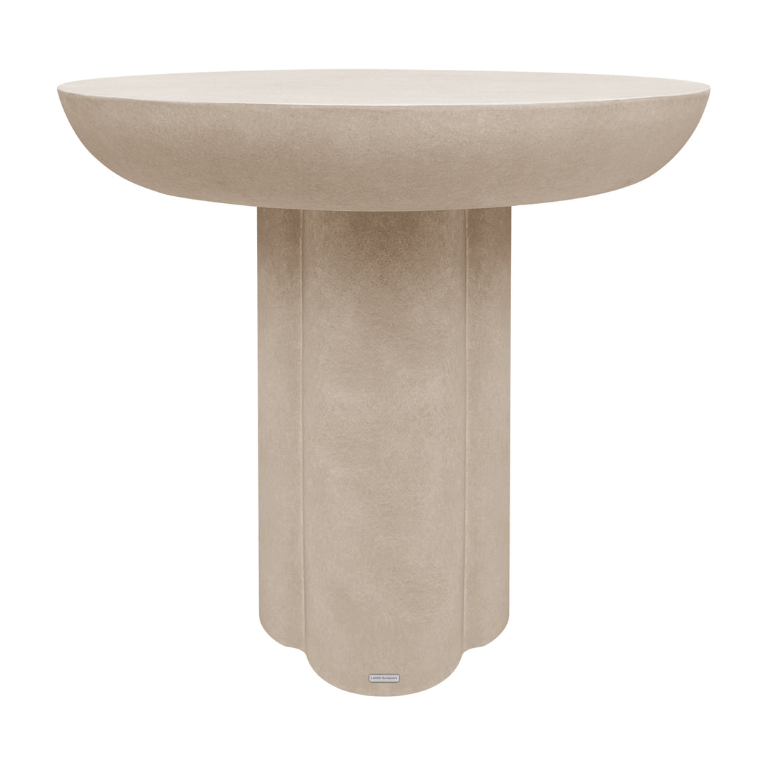 Jareth Round Concrete Outdoor Entry Table in Ivory