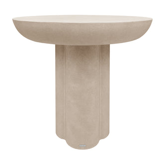 Jareth Round Concrete Outdoor Entry Table in Ivory