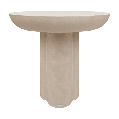 Jareth Round Concrete Outdoor Entry Table in Ivory