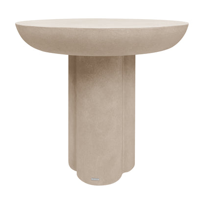 Jareth Round Concrete Outdoor Entry Table in Ivory