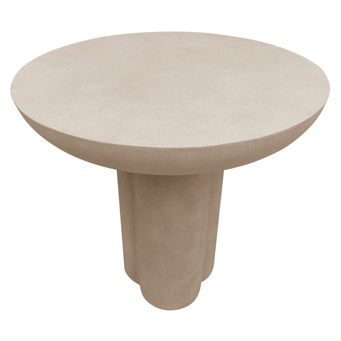 Jareth Round Concrete Outdoor Entry Table in Ivory