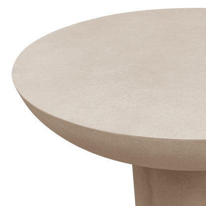 Jareth Round Concrete Outdoor Entry Table in Ivory