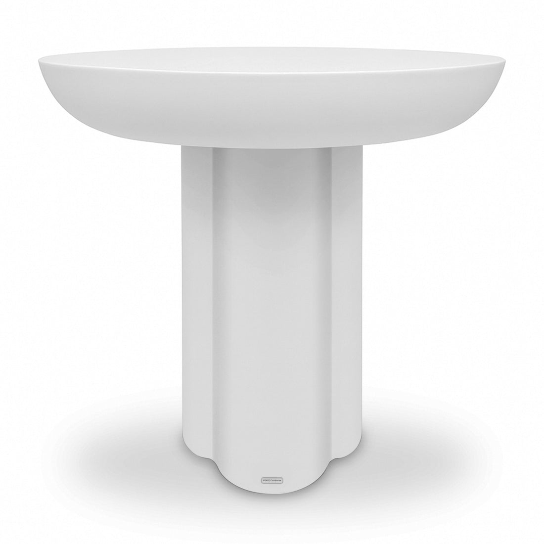 Jareth Round Concrete Outdoor Entry Table in White