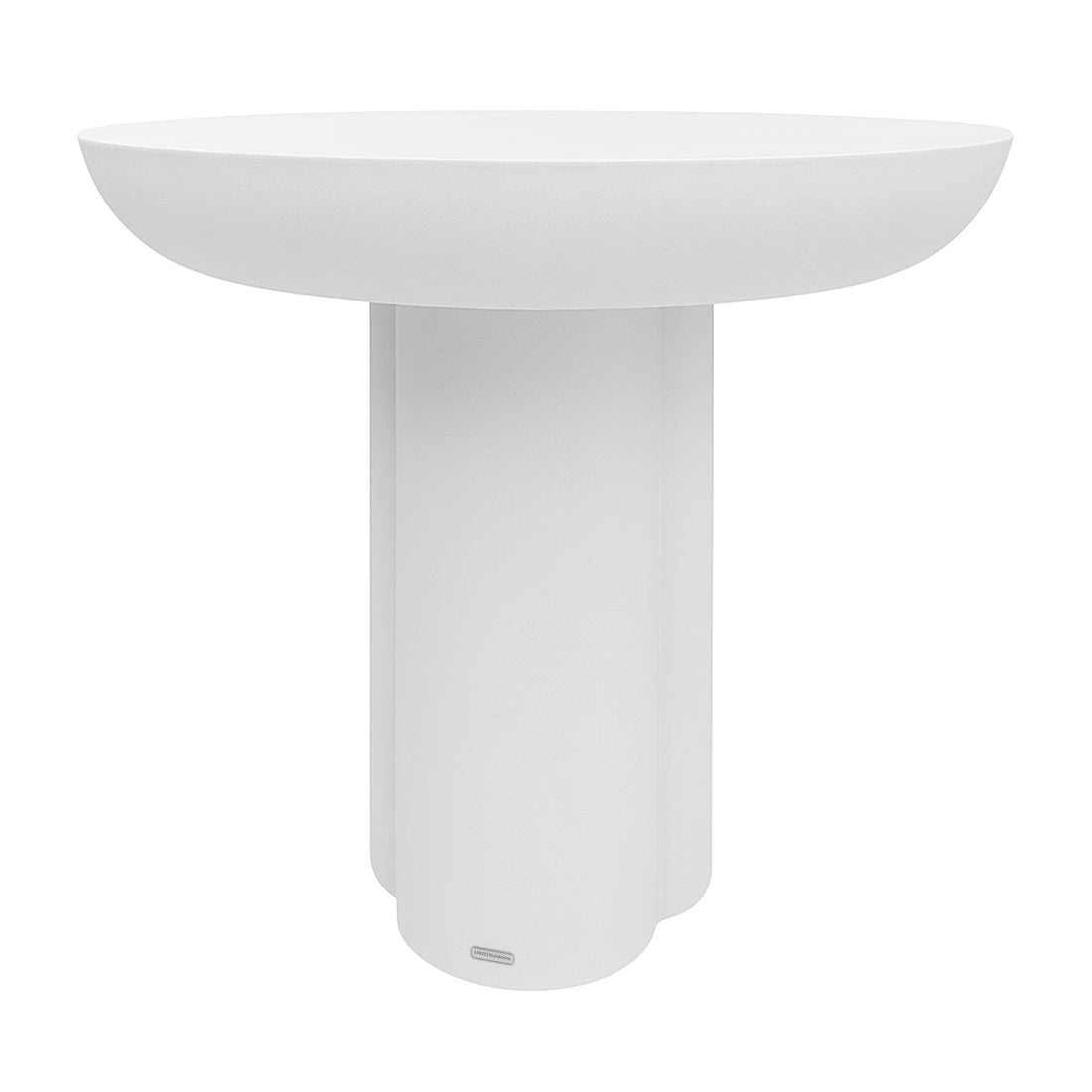 Jareth Round Concrete Outdoor Entry Table in White