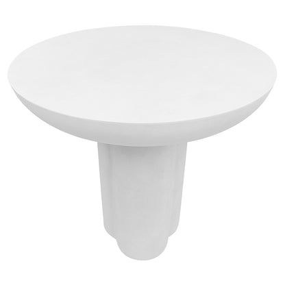 Jareth Round Concrete Outdoor Entry Table in White