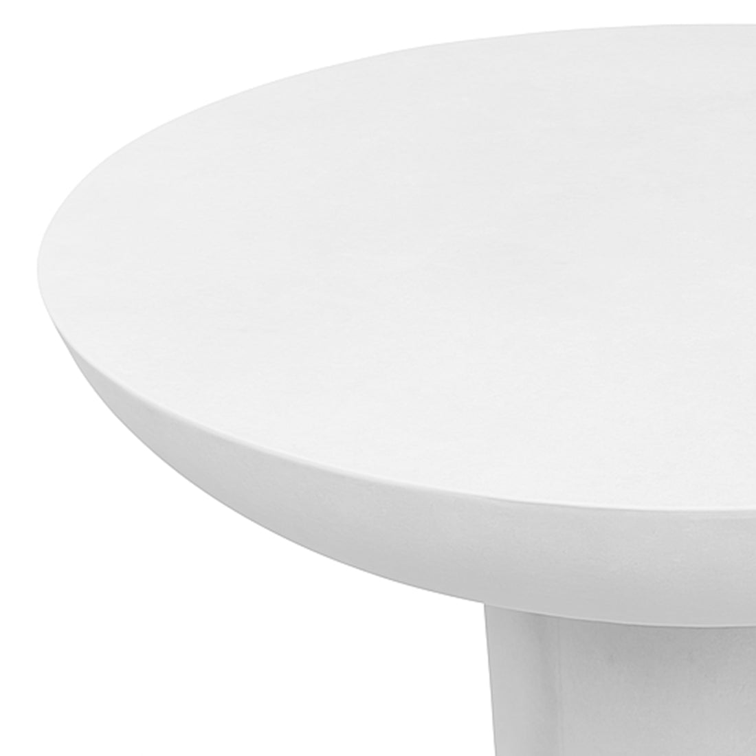 Jareth Round Concrete Outdoor Entry Table in White