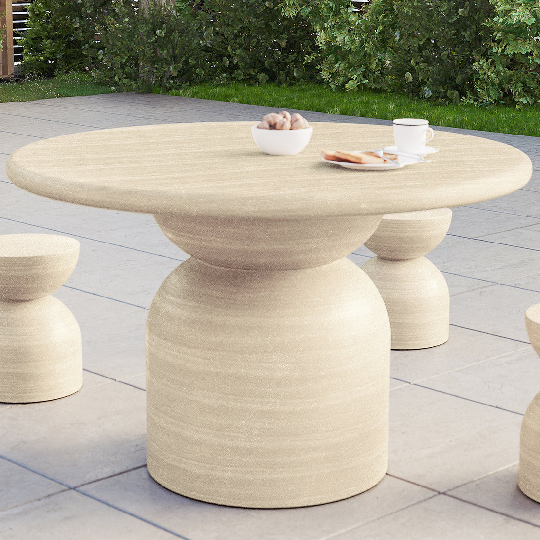 Concrete Indoor Outdoor Pedestal Round Dining Table: Stylish & Durable Choice