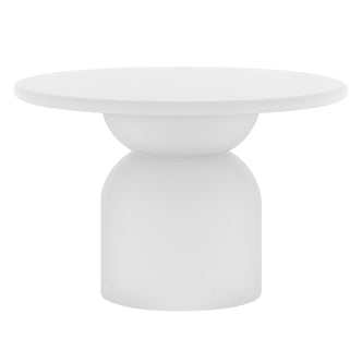 Krates 120cm Round Indoor/Outdoor Concrete Dining Table - White