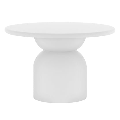Krates 120cm Round Indoor/Outdoor Concrete Dining Table - White