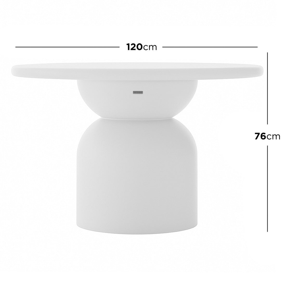 Krates 120cm Round Indoor/Outdoor Concrete Dining Table - White