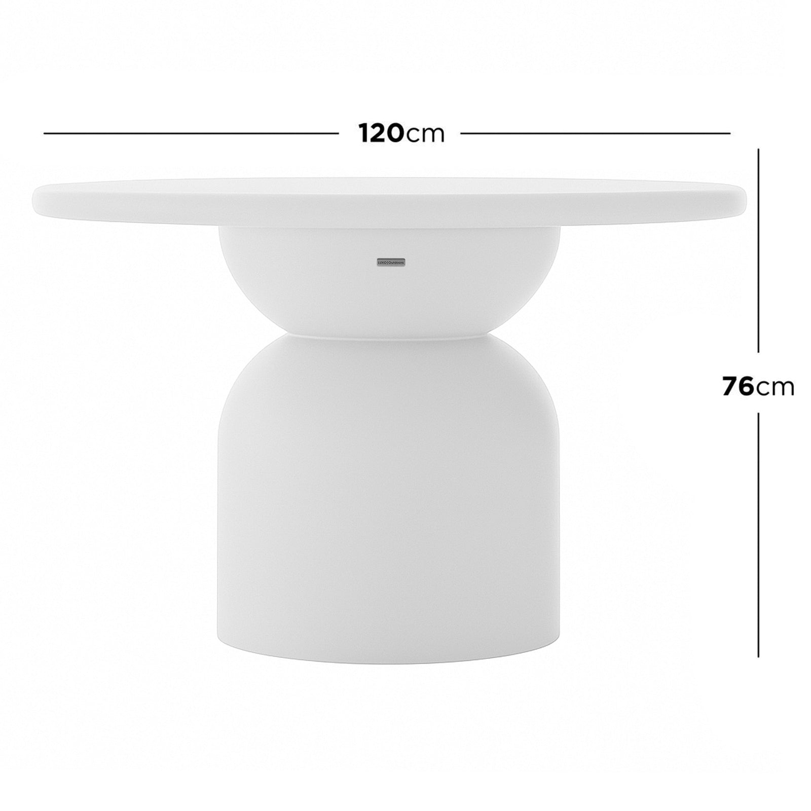 Krates 120cm Round Indoor/Outdoor Concrete Dining Table - White