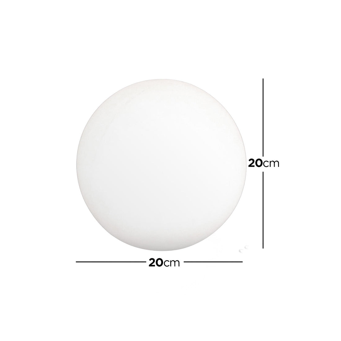 Waterproof Outdoor LED Ball Lights Décor 20cm, a sleek, round, floatable LED ball, perfect for outdoor settings. Features a smooth surface, designed to captivate with remote-controlled vibrant lighting options.
