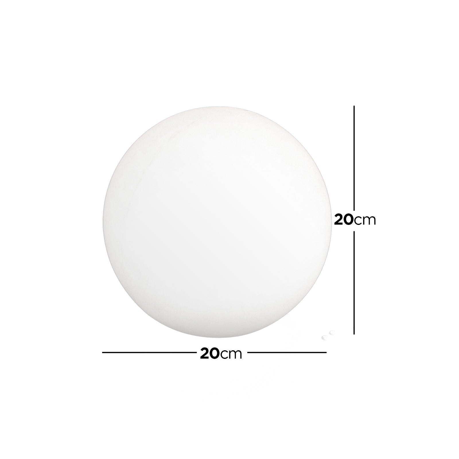 Waterproof Outdoor LED Ball Lights Décor 20cm, a sleek, round, floatable LED ball, perfect for outdoor settings. Features a smooth surface, designed to captivate with remote-controlled vibrant lighting options.
