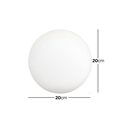 Waterproof Outdoor LED Ball Lights Décor 20cm, a sleek, round, floatable LED ball, perfect for outdoor settings. Features a smooth surface, designed to captivate with remote-controlled vibrant lighting options.
