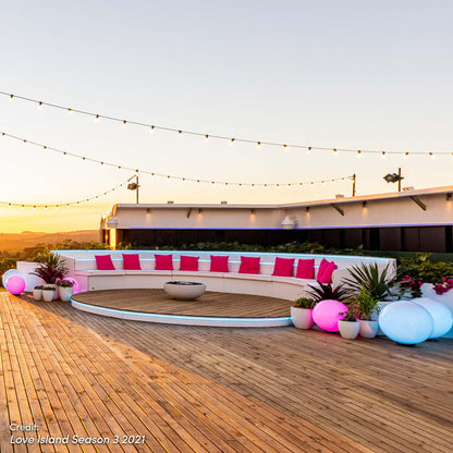 Close-up of the Waterproof Outdoor LED Ball Lights Décor 40cm, showcasing its smooth, round design suitable for floating on water, ideal for enhancing outdoor spaces with ambient lighting.