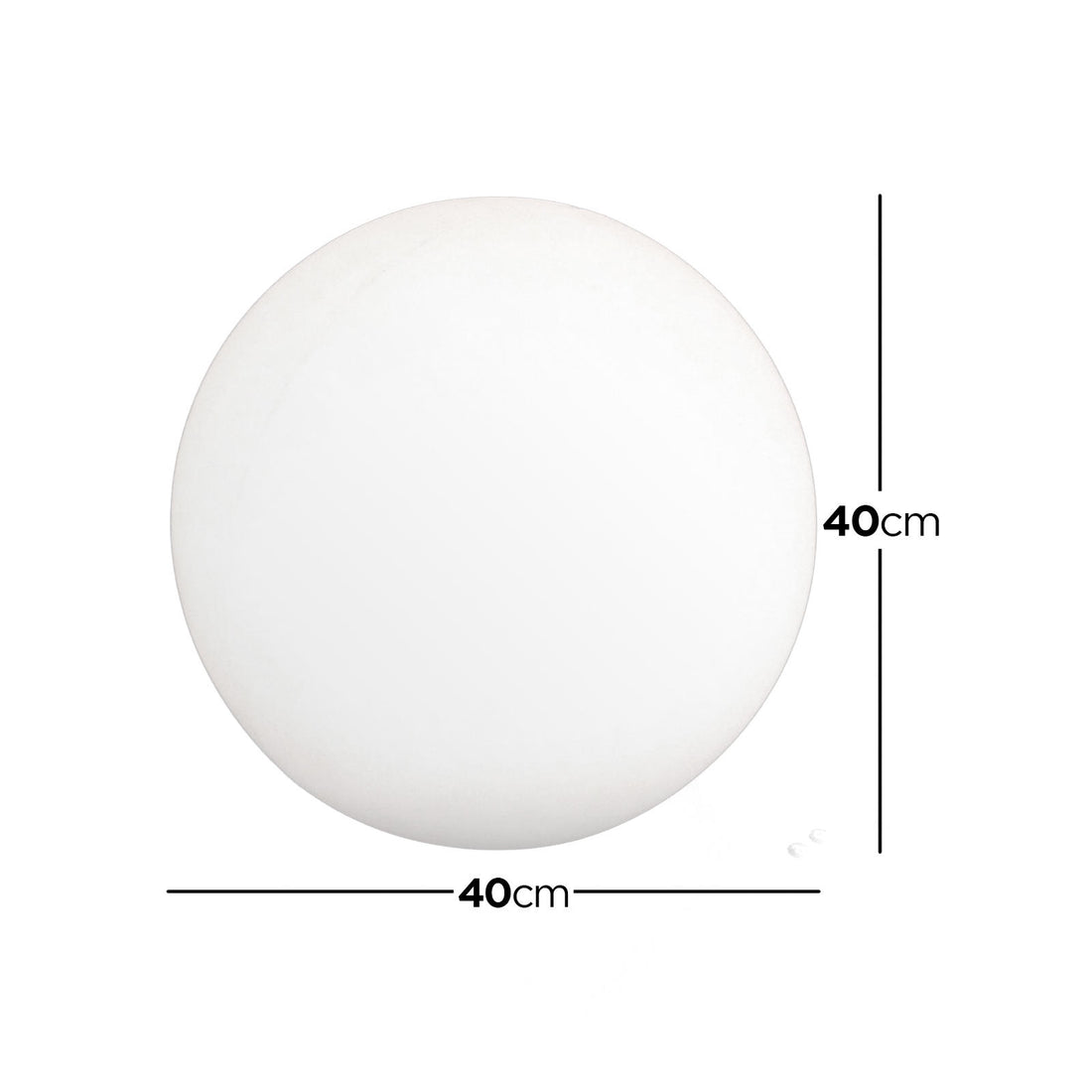 Sphero Floating LED Ball Bundles – Outdoor 60 & 40 cm features a plain 40 cm white disc, indicative of a stylish, durable light diffuser, perfect for elegant outdoor settings.