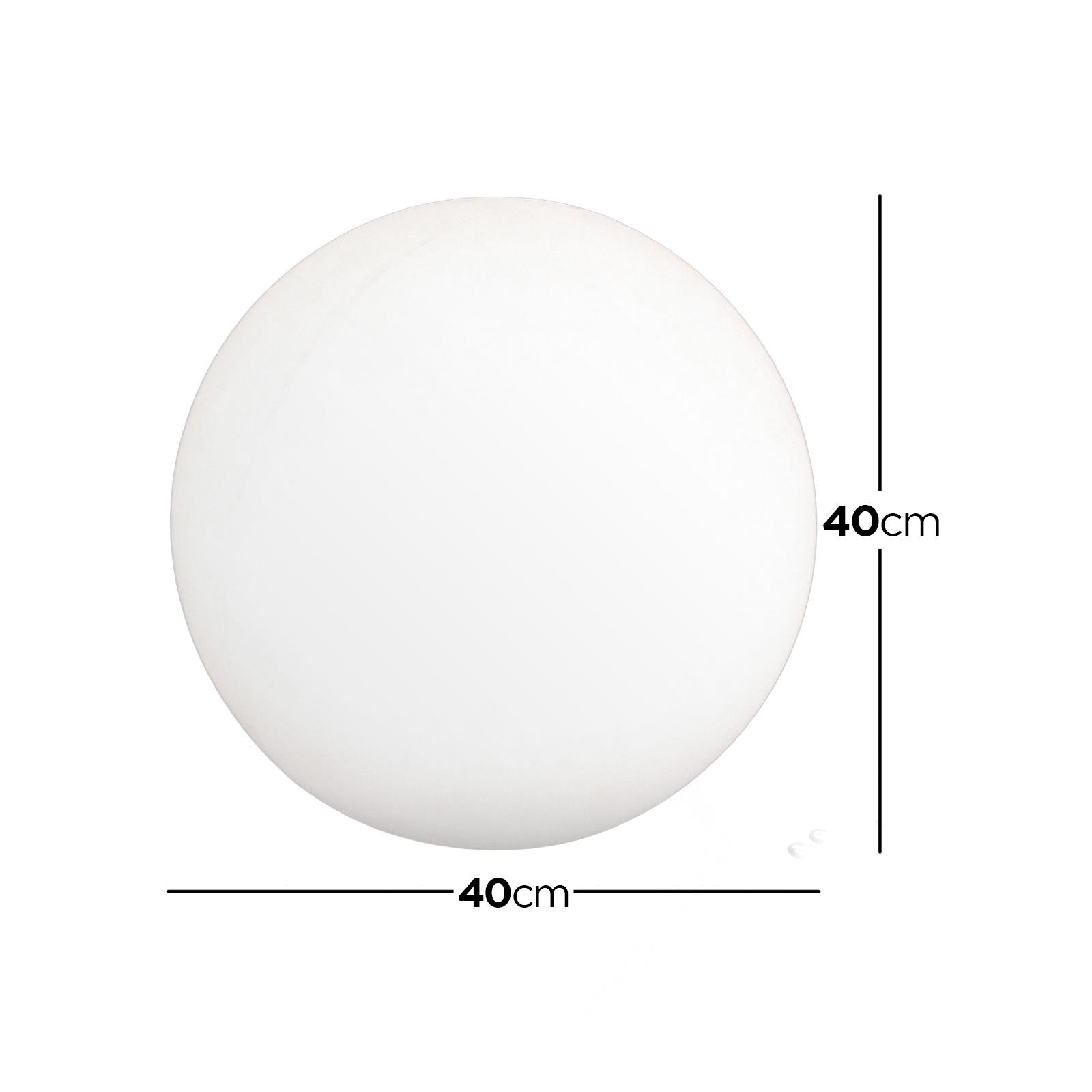 Sphero Floating LED Ball Bundles – Outdoor 60 & 40 cm features a plain 40 cm white disc, indicative of a stylish, durable light diffuser, perfect for elegant outdoor settings.