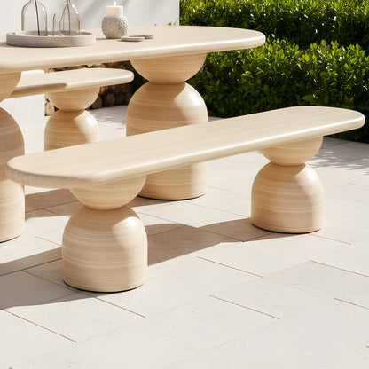 Lumen 200cm Oval Outdoor Concrete Bench in Beige