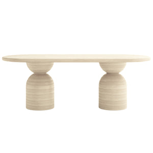 Lumen 220cm Oval Outdoor Concrete Dining Table in Beige