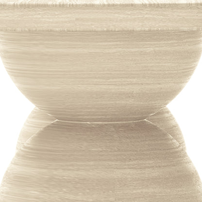 Lumen 220cm Oval Indoor/Outdoor Concrete Dining Table Beige showcases an elegant oval shape with a unique cone-shaped base, highlighting its robust, modern design suitable for indoor and outdoor settings.