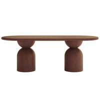 Lumen 220cm Oval Indoor/Outdoor Concrete Dining Table with a distinctive oval shape and cone-shaped base, showcasing a modern design crafted from durable materials suitable for semi-enclosed spaces.