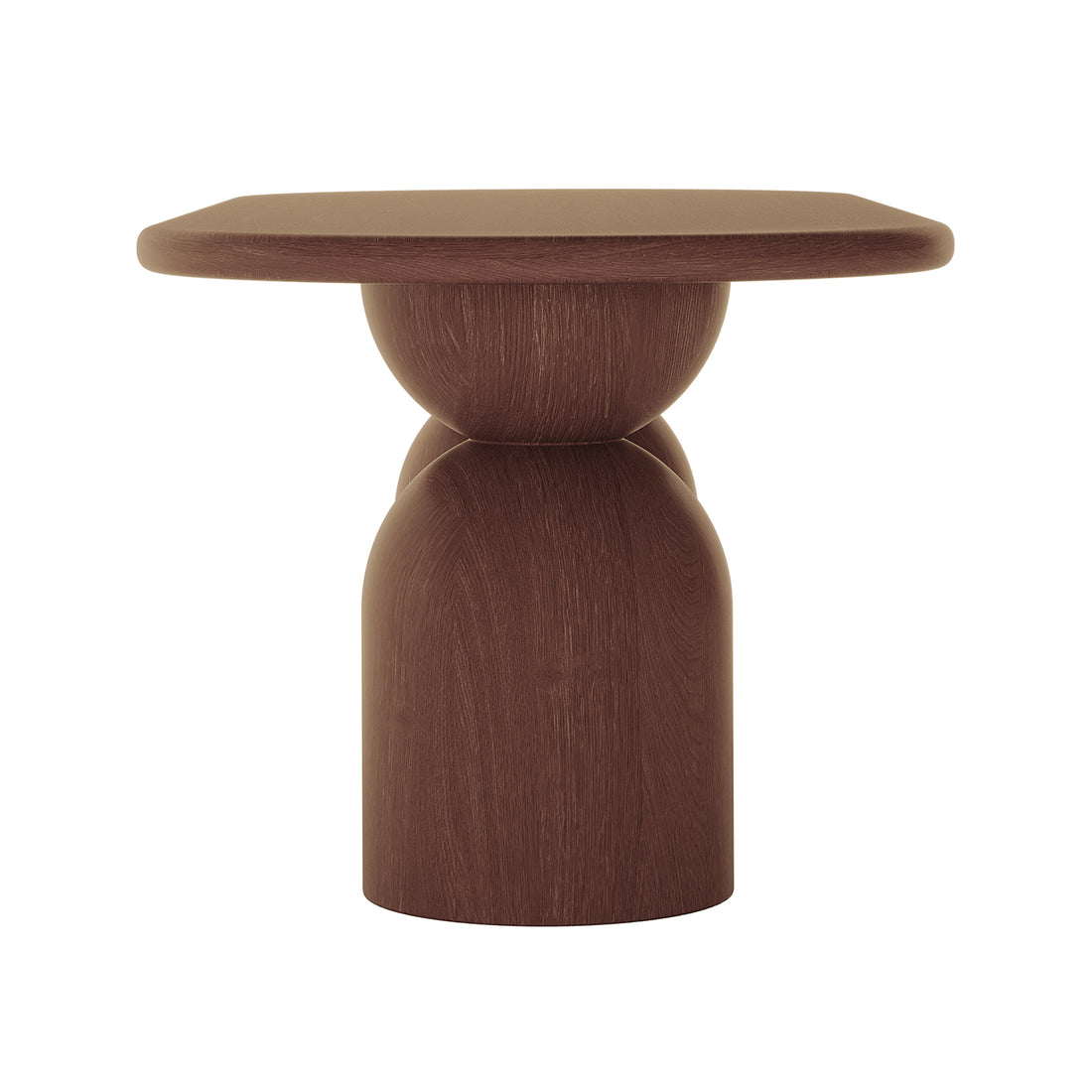 Lumen 220cm Oval Indoor/Outdoor Concrete Dining Table Chestnut features a smooth, oval concrete surface and unique cone-shaped base, blending modern design with robust construction for versatile indoor or outdoor use.