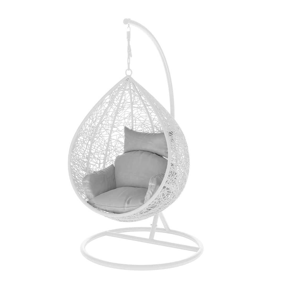 Marian Large Outdoor Hanging Egg Chair with a sleek, modern design featuring a sturdy frame, spacious pod, and plush cushion for ultimate comfort, ideal for outdoor or indoor lounging.