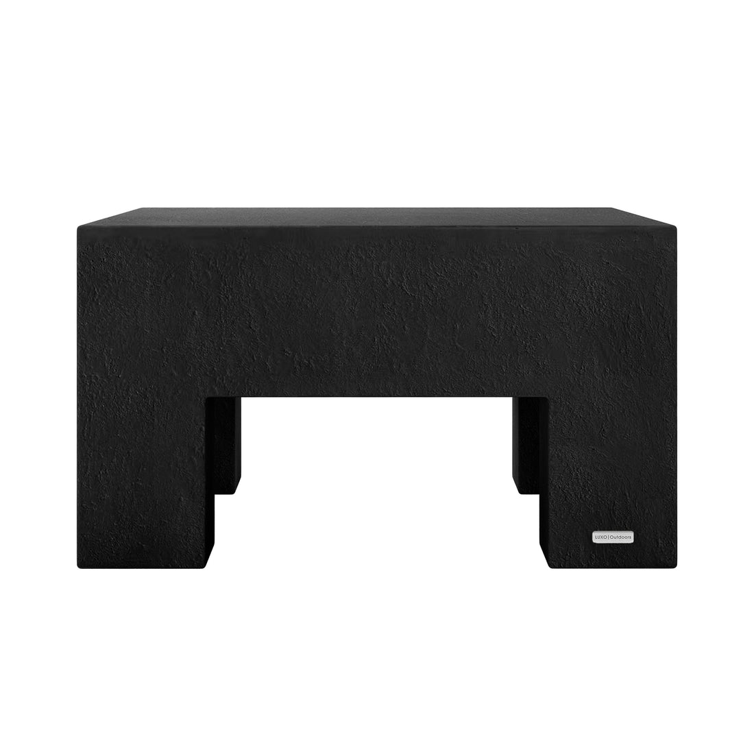 Maxon Indoor Outdoor Concrete Coffee Table, front view, White, minimalist design