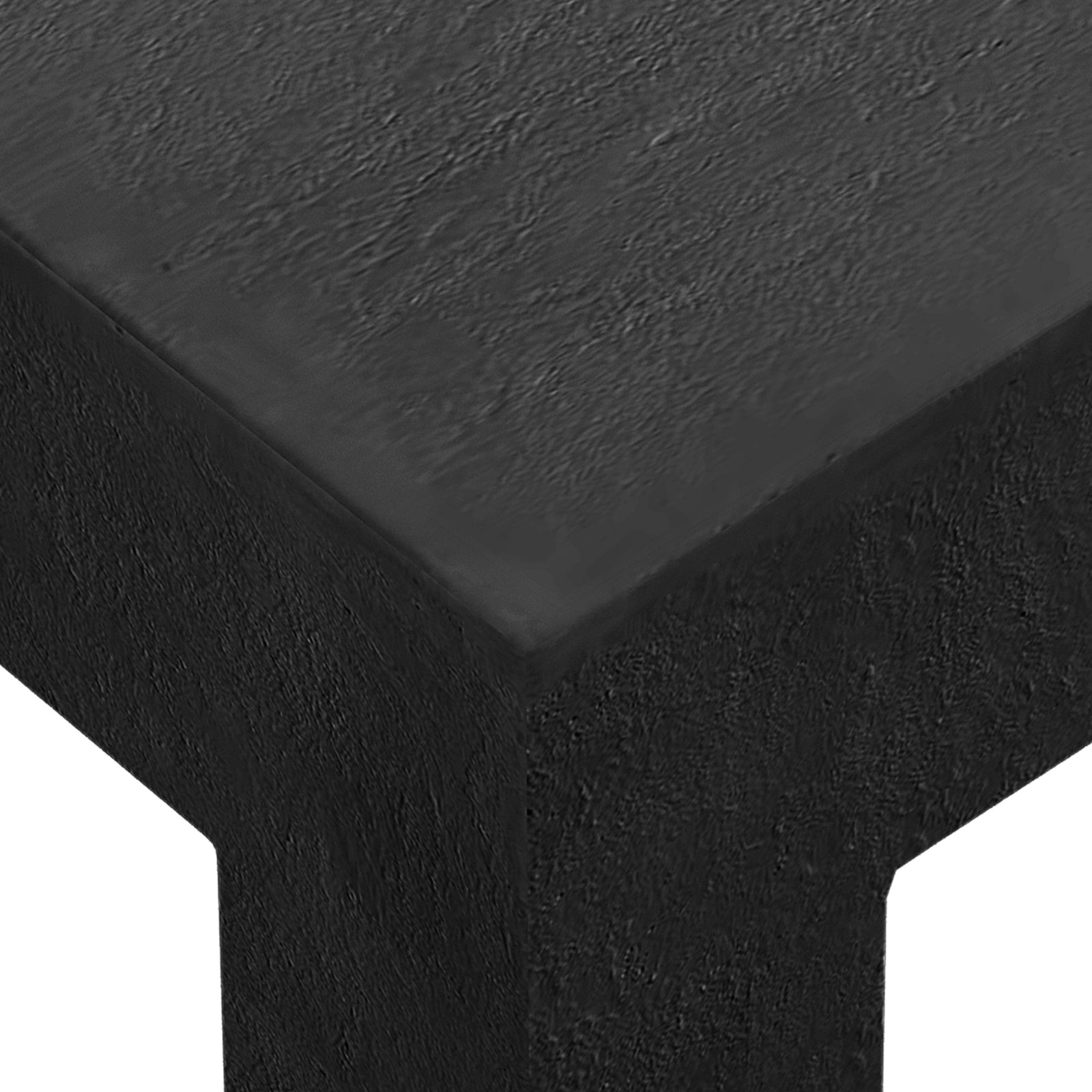 Close-up of Maxon White Indoor Outdoor Concrete Coffee Table texture, showing rugged black finish