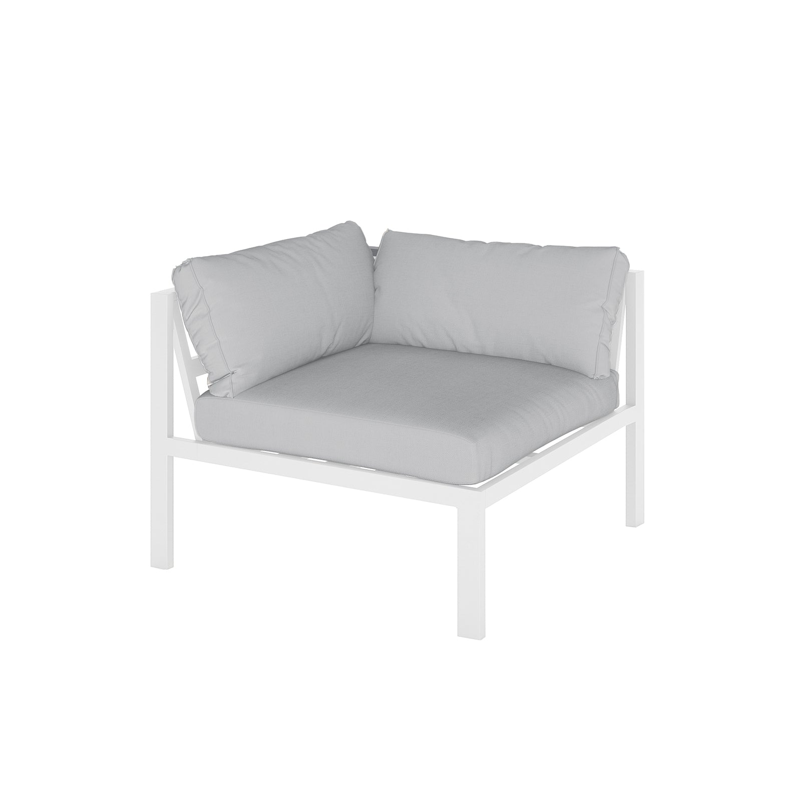 Moana 6-Seater Aluminium Outdoor Corner Sofa Lounge Set Light Grey features a sleek, modern design with plush cushions, showcasing its robust aluminium frame and inviting L-shaped seating perfect for outdoor relaxation.