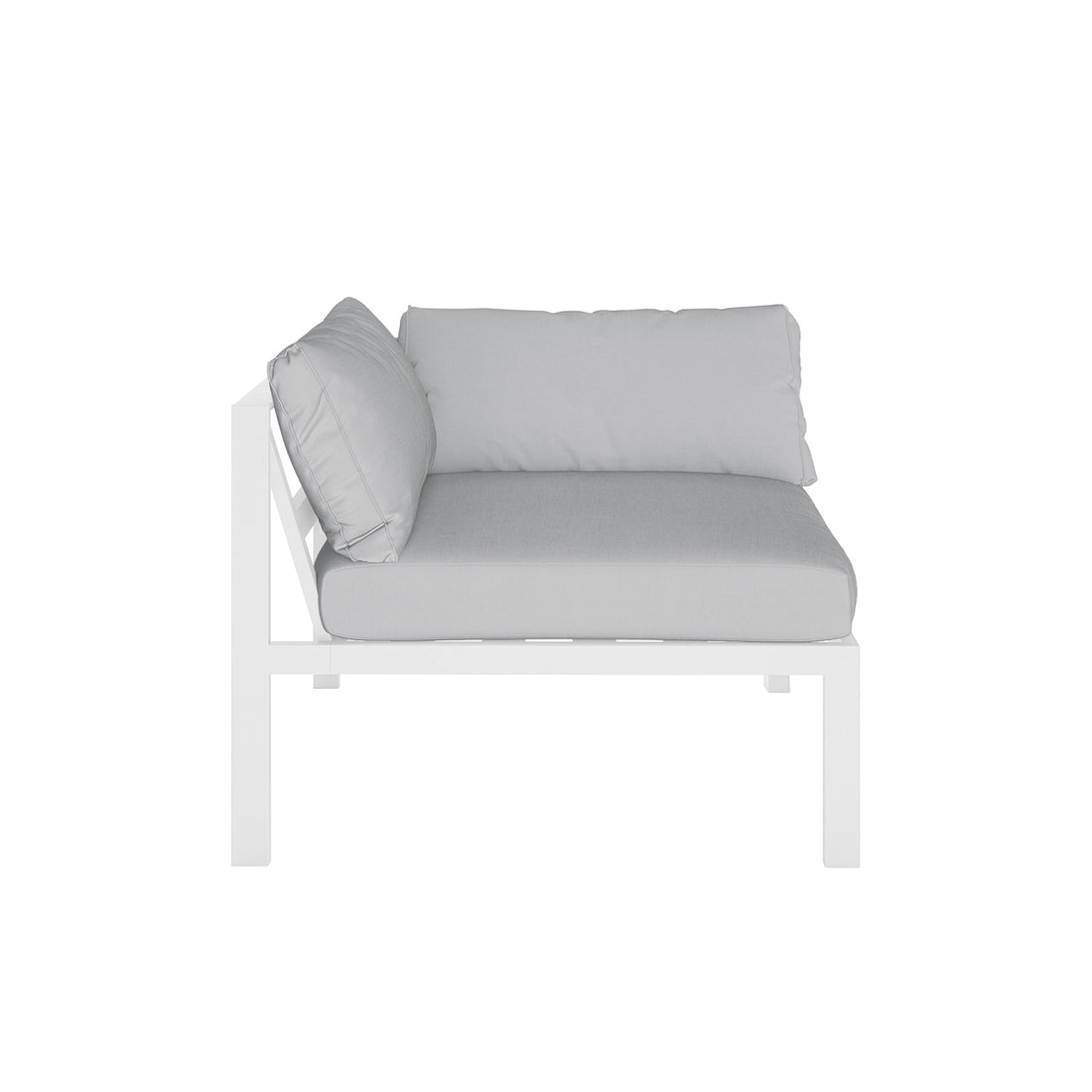 Close-up of the Moana 6-Seater Aluminium Outdoor Corner Sofa Lounge Set, showcasing its modular design with plush cushions on a sturdy frame, perfect for enhancing outdoor relaxation and entertaining.