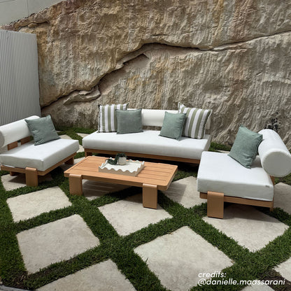 Modica 5 Seater Aluminium Outdoor Sofa Set in Black & Grey