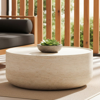 Myrtle 80cm Outdoor Concrete Coffee Table in Beige