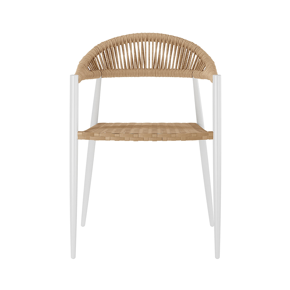 Close-up of a chair from the Nemma 6-Seater Aluminium Outdoor Dining Set, showcasing its sleek design, aluminium frame, and durable construction, ideal for outdoor dining and entertaining.