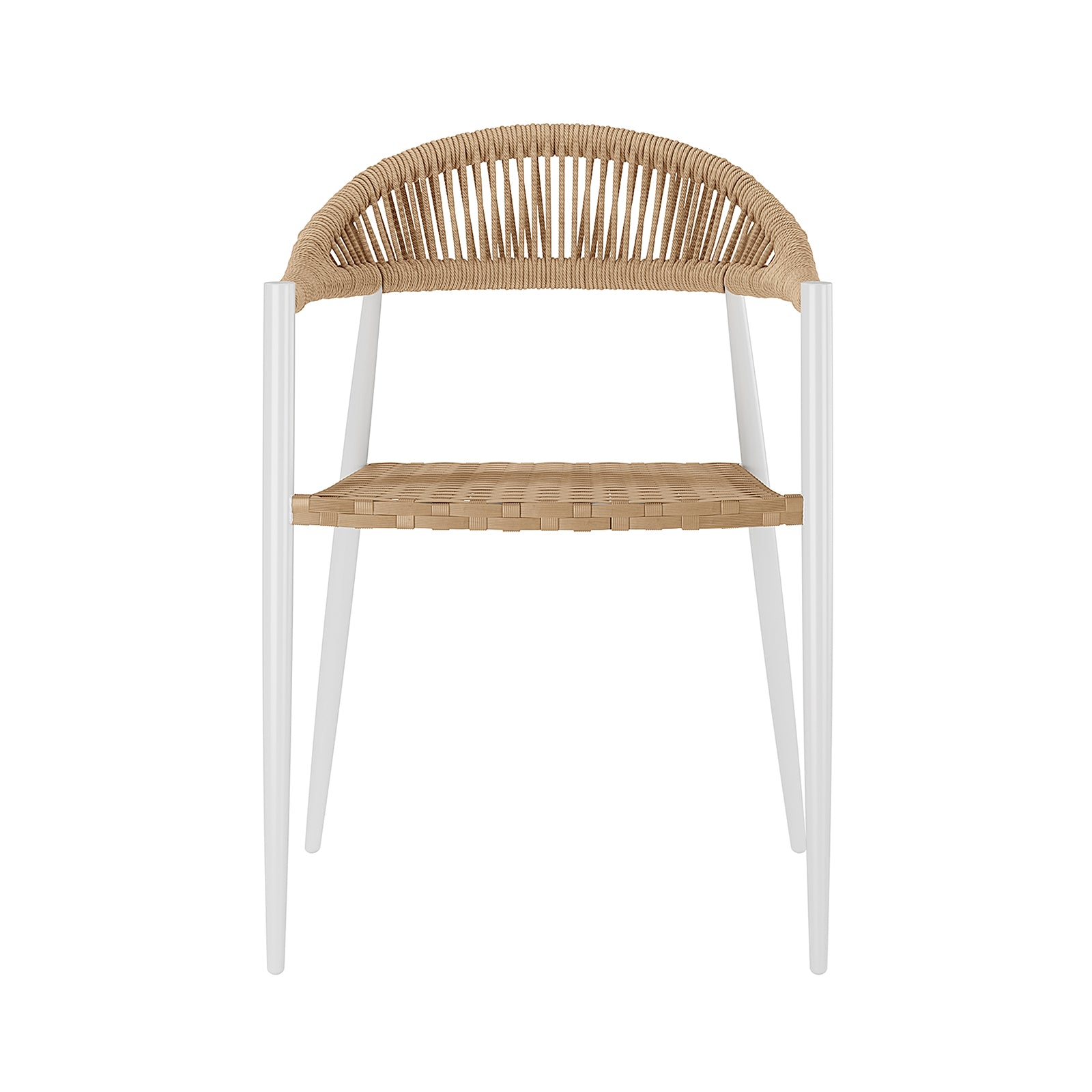 Close-up of a chair from the Nemma 6-Seater Aluminium Outdoor Dining Set, showcasing its sleek design, aluminium frame, and durable construction, ideal for outdoor dining and entertaining.