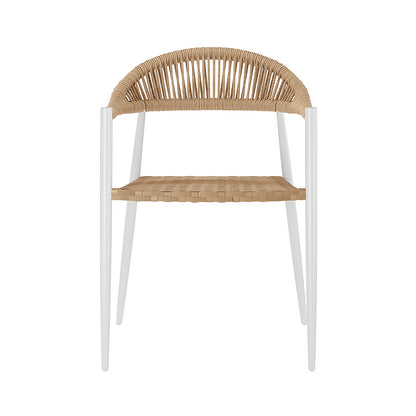 Close-up of a chair from the Nemma 6-Seater Aluminium Outdoor Dining Set, showcasing its sleek design, aluminium frame, and durable construction, ideal for outdoor dining and entertaining.