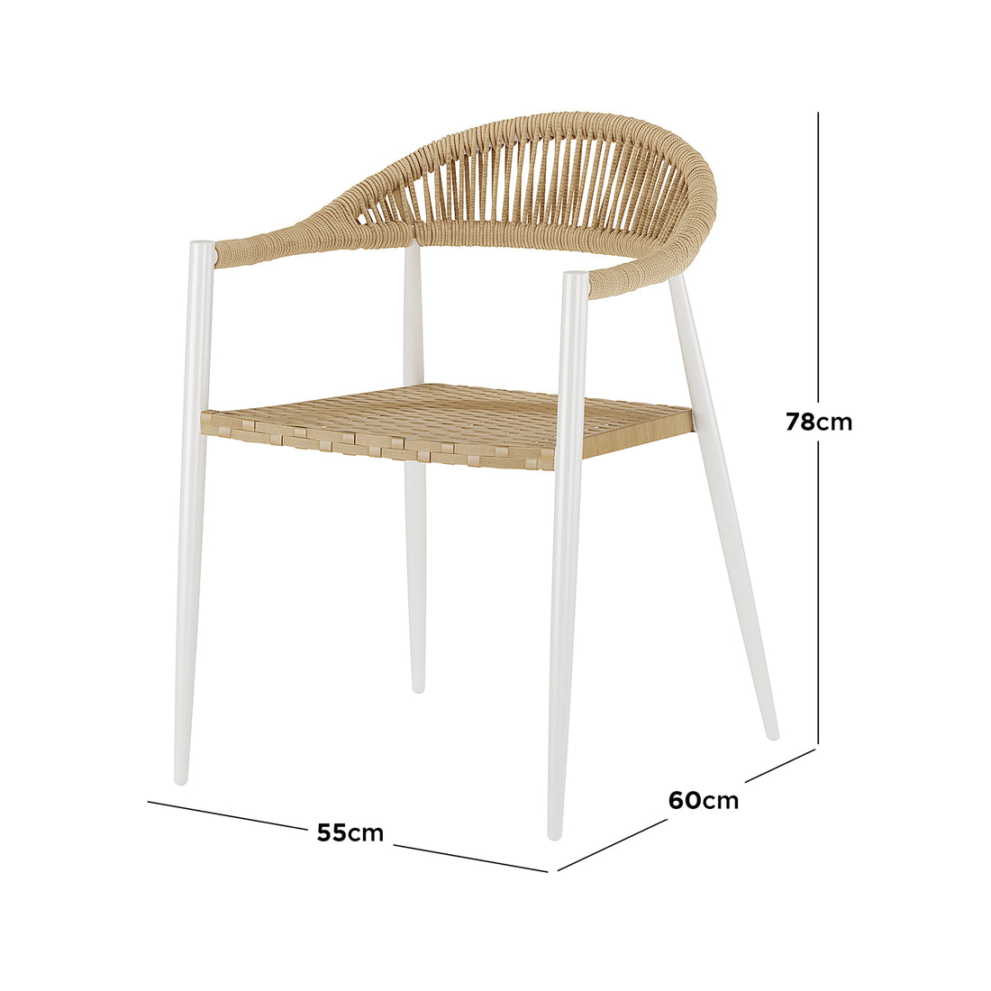 Close-up of the Nemma 6 Seater Aluminium Outdoor Dining Set, showcasing sleek, durable aluminium chairs designed for outdoor use, highlighting its stylish and contemporary design ideal for patios or gardens.