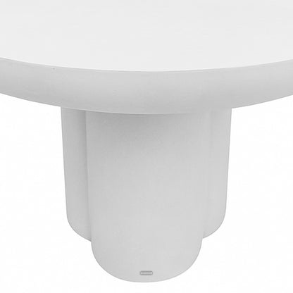 White plastic stopper with a flat flange top, designed for sealing plumbing openings, complements the Oberon 120cm Round Outdoor Concrete Dining Table White, offering functional and aesthetic utility for outdoor dining setups.